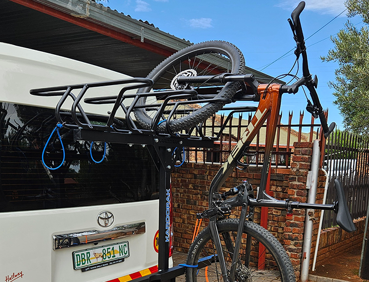 one bike attached to a white van